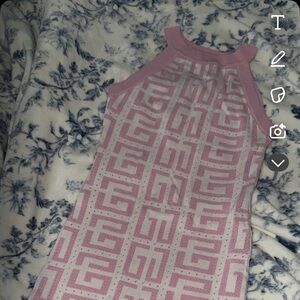 Pink Geometric Pattern Dress